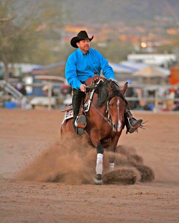 Adessa SS and Nathan Kent sliding stop and Scottsdale Arabian Horse Show